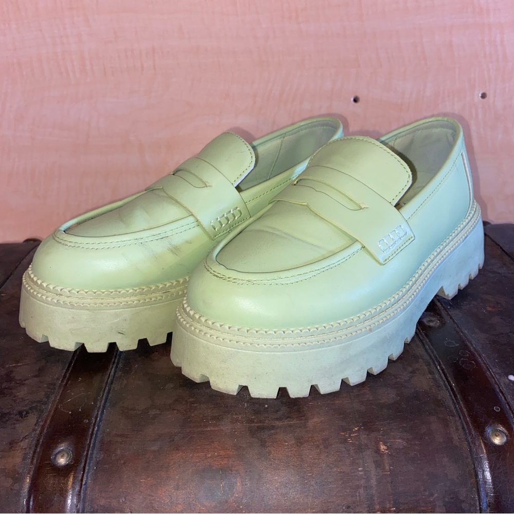 Chunky Green Loafers